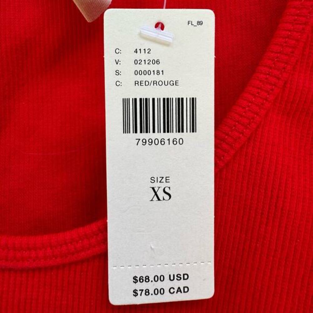 Anthropologie Dolan Tank Top Red NWT Size XS Tulle Sleeve Ruffles Sleeveless - Picture 7 of 8
